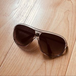 Clear Fram Aviator Sunglasses